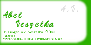 abel veszelka business card